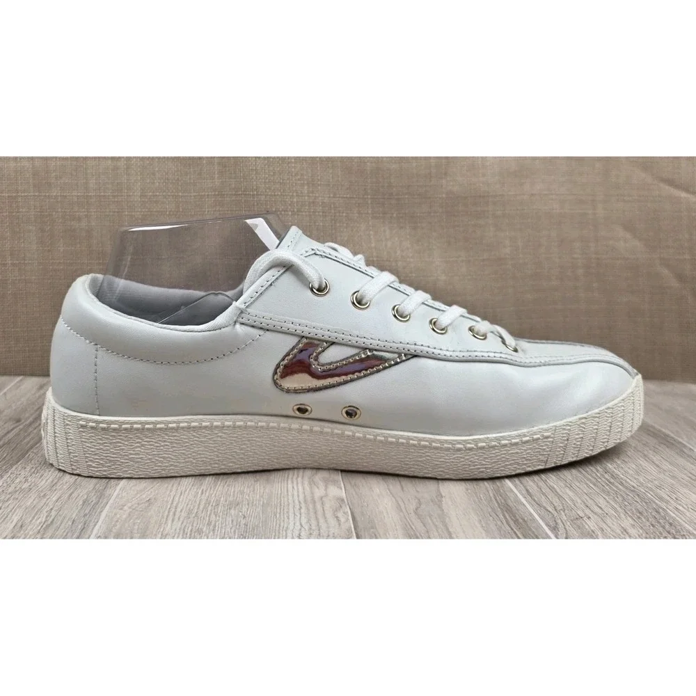 Tretorn Nylite 2 Plus Shoes Womens Sz 9.5M White Gold Casual Comfort Sneakers